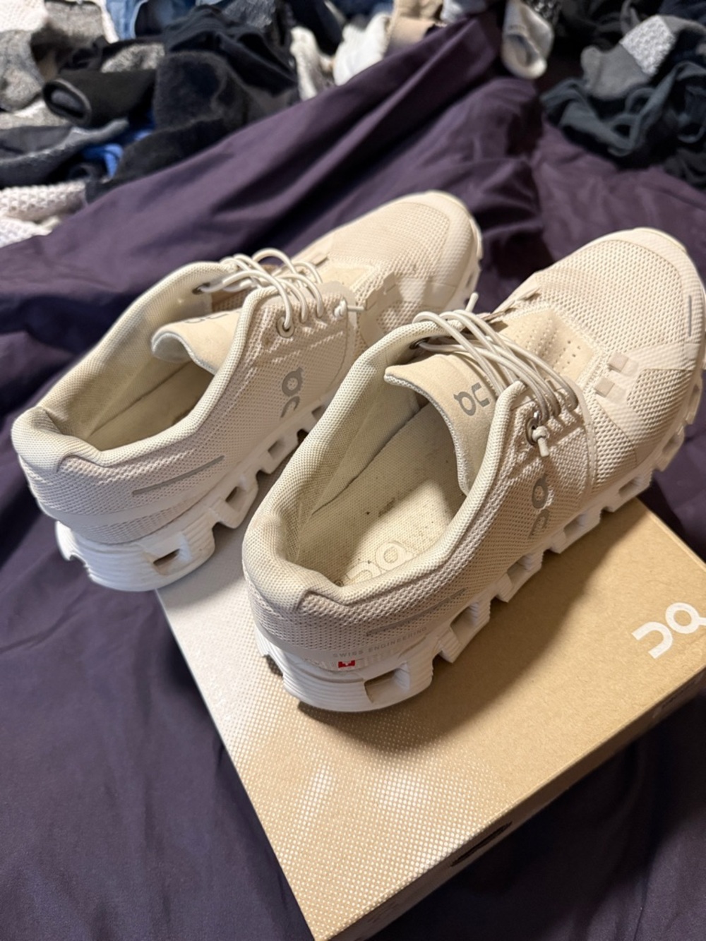 On Cloud Running Women's Beige Cloudrunner Athletic Shoes - Picture 3 of 10
